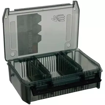 Коробка Meiho Versus VS-800NDDM Compartment Case 205×145×60mm, колір: чорний, фото , изображение 2